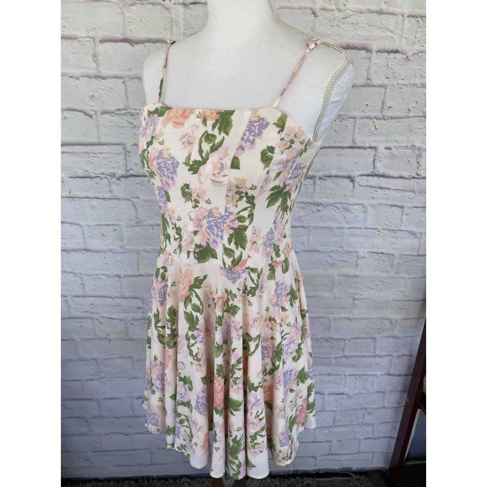 ZARA NWT Women's Floral Short Flare Dress Size Medium Adjustable - Picture 9 of 16